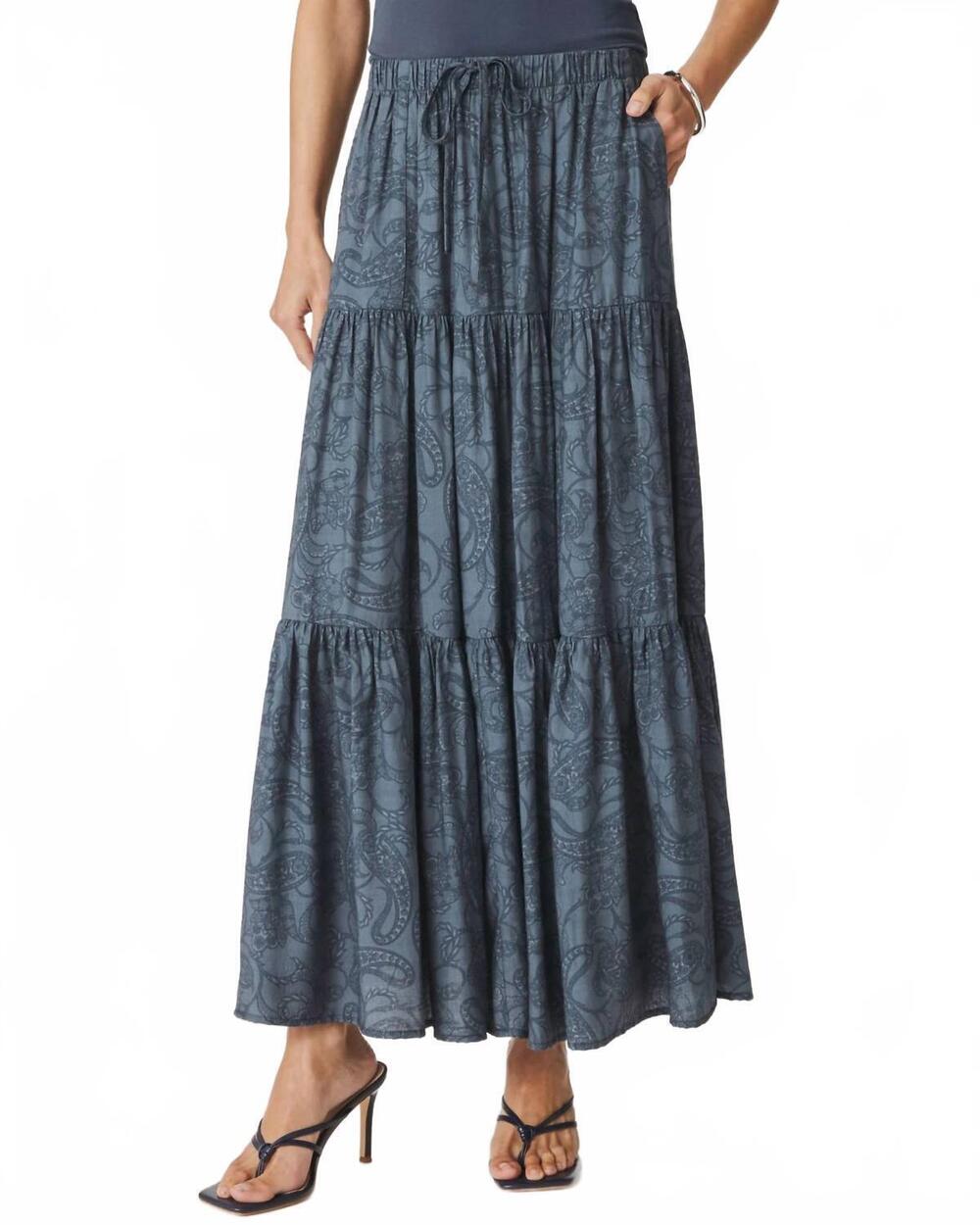 NEW SPLENDID iris paisley skirt in navy